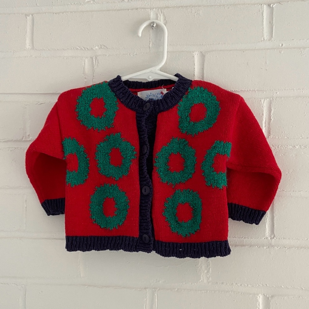 Classic Girls Hartstring Size 12 Months Christmas Holiday Cardigan Sweater